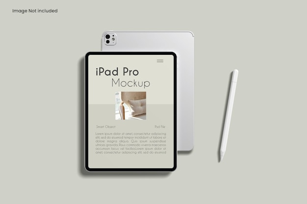 Realistische tablet pro mockup bovenkant
