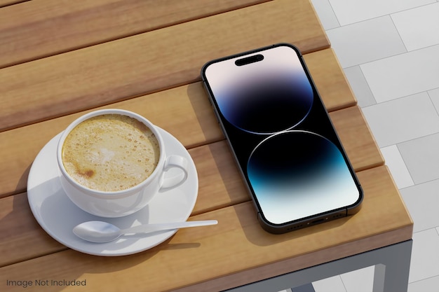 Realistische telefoon 14 pro max mockup