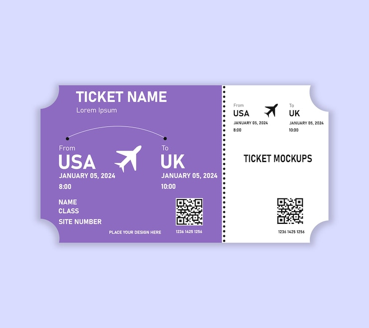 PSD realistische ticket mockup design psd-sjabloon