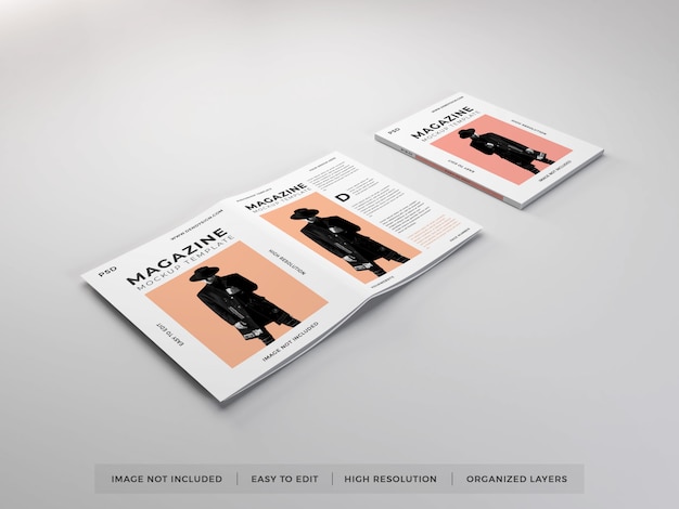 Realistische tijdschrift mockup sjabloon