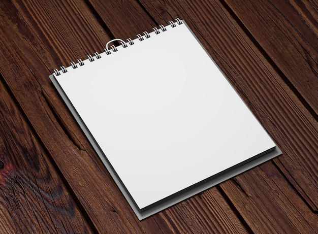 Realistische vierkante kalender op hout