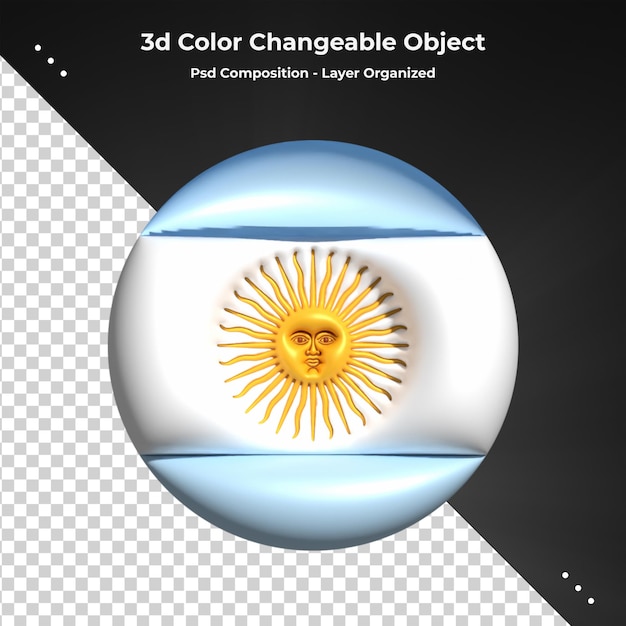 Realistische vlag van argentinië 3d-rendering vlag