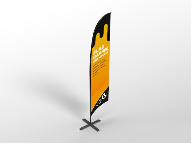 realistische vlag verticale banner reclame en branding campagne mockup