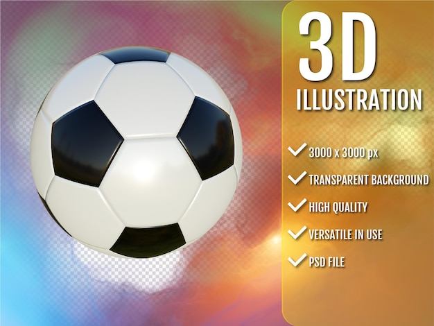 PSD realistische voetbal 3d render