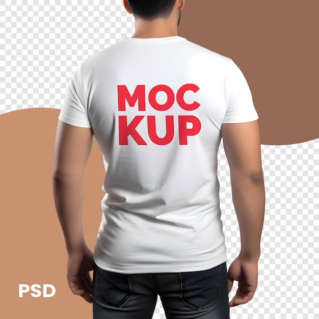 Realistische voetbalshirt mockup sjabloon front view van voetballer in wit t-shirt psd mockup