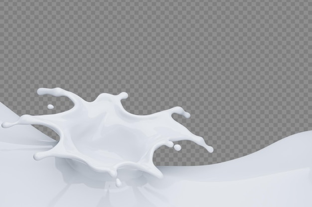 PSD realistische witte melk splash 3d illustratie