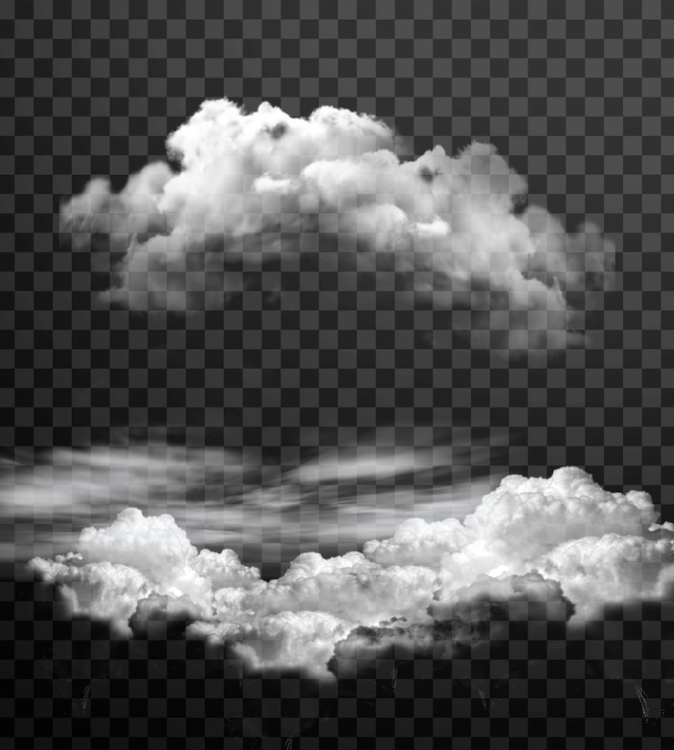 PSD realistische wolkenelementvector op een doorzichtige achtergrond
