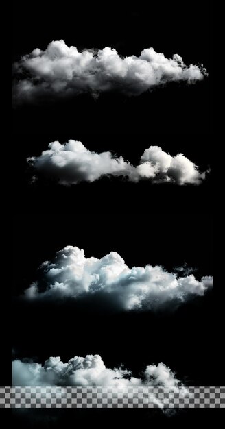 PSD realistische wolkenverzameling op een doorzichtige achtergrond