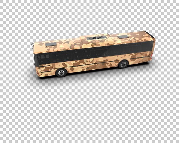 Realistisk buss isolert på bakgrunn 3D-rendering illustrasjon