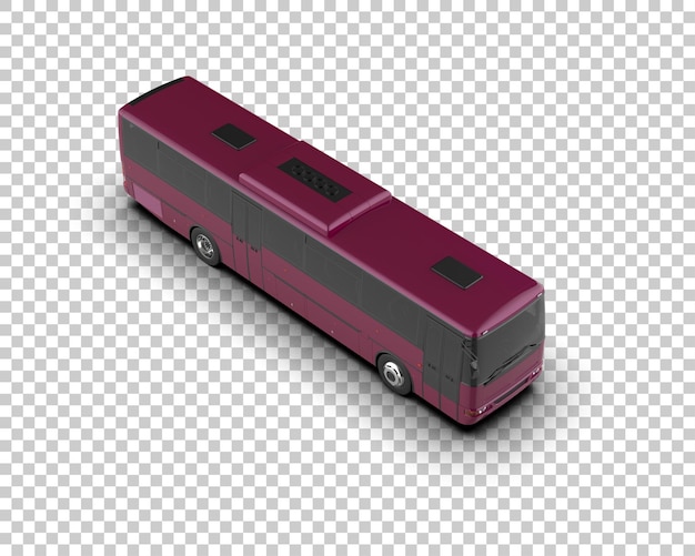 Realistisk buss isolert på bakgrunn 3D-rendering illustrasjon