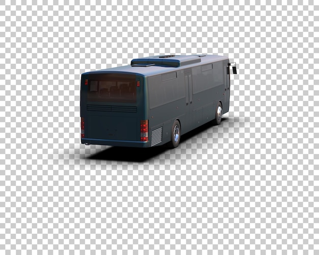 Realistisk buss isolert på bakgrunn 3D-rendering illustrasjon