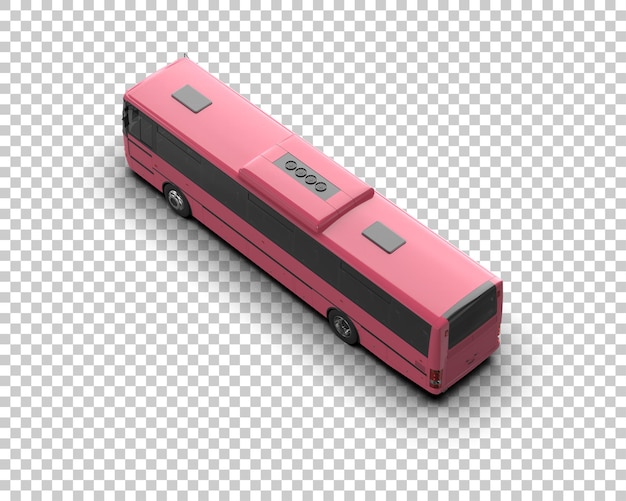 Realistisk buss isolert på bakgrunn 3D-rendering illustrasjon