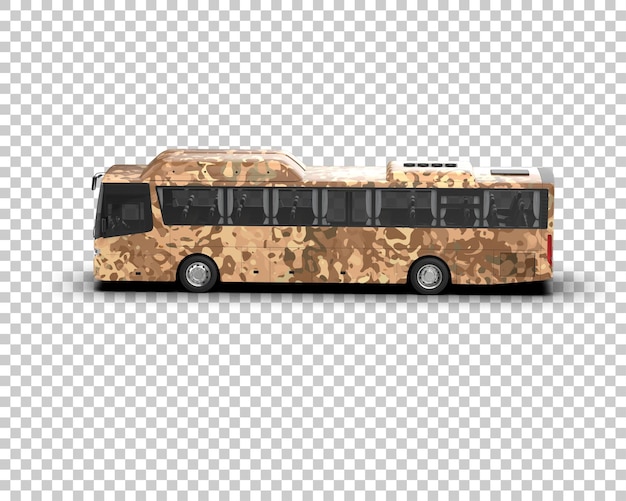 Realistisk buss isolert på bakgrunn 3D-rendering illustrasjon