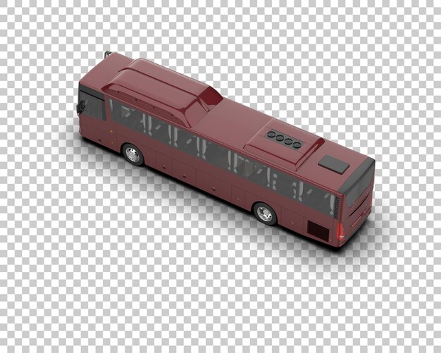 Realistisk buss isolert på bakgrunn 3D-rendering illustrasjon