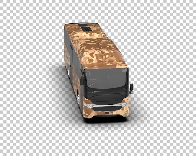 Realistisk buss isolert på bakgrunn 3D-rendering illustrasjon