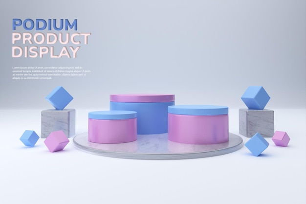 Realistisk podium moderne og minimalistisk for presentasjon av din produktvisning med 3D-gjengivelse