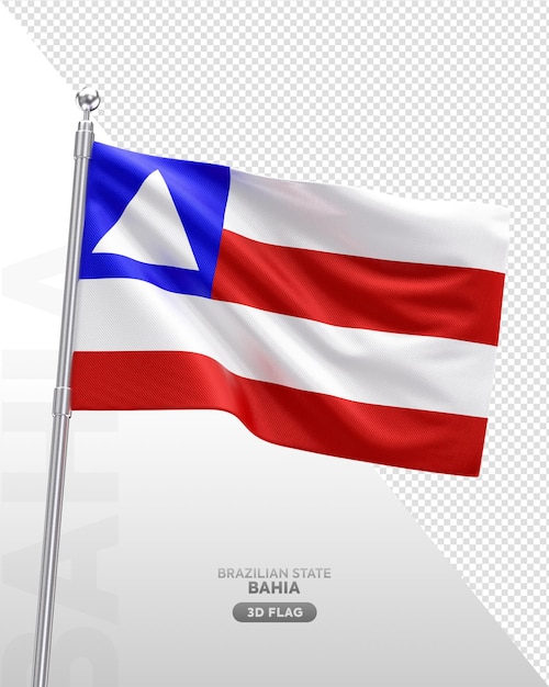 PSD realistyczna flaga 3d brazylijskiego stanu bahia