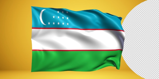 Realistyczna Flaga Uzbekistanu Na Przezroczystym Png
