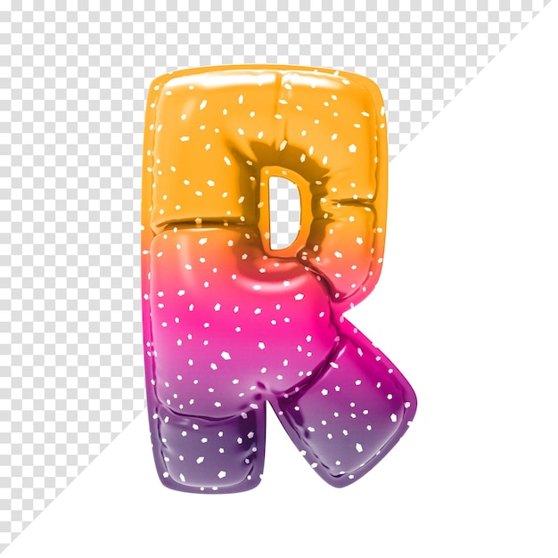PSD realistyczna ikona alfabetu balonu na białym tle