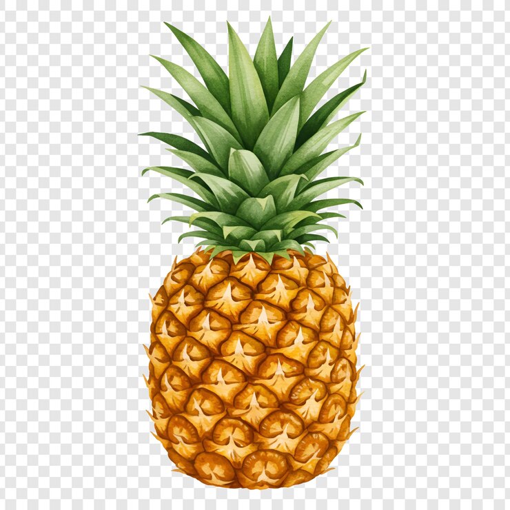 PSD realistyczna ilustracja ananasa w akwarelach