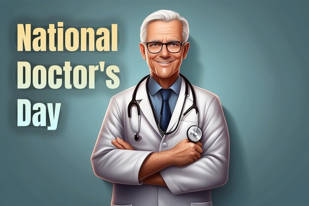 PSD realistyczna ilustracja na dzień narodowego lekarza stetoskop serce i krzyż