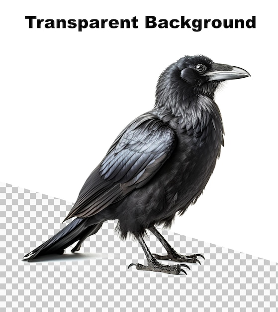 PSD realistyczna ilustracja pełnowymiarowej czarnej wrony