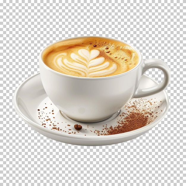 PSD realistyczna kawa piękna latte odizolowana na przezroczystym tle