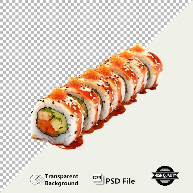 Realistyczna kolorowa ilustracja sushi PSD Design z przezroczystym tłem w pełni edytowalny