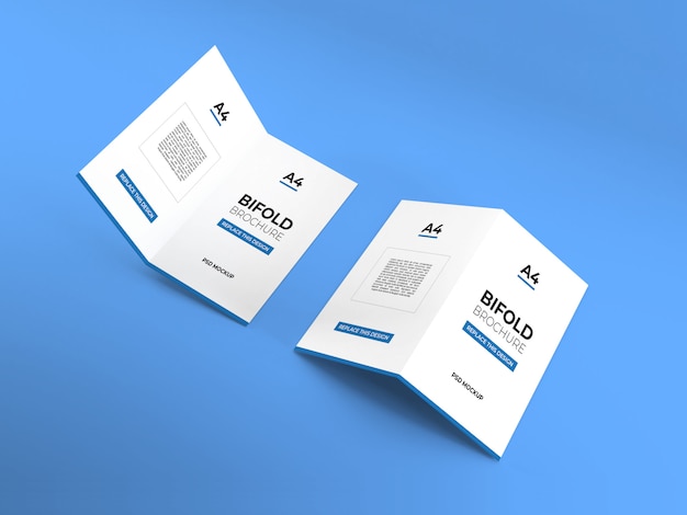 PSD realistyczna makieta broszur bifold a4