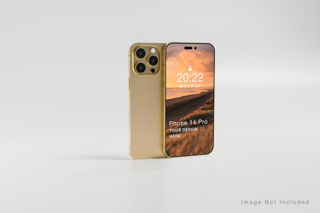 Realistyczna Makieta Ekranu Złotego Telefonu