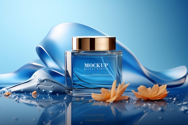 PSD realistyczna makieta perfum i butelek kosmetycznych do estetycznej promocji produktu