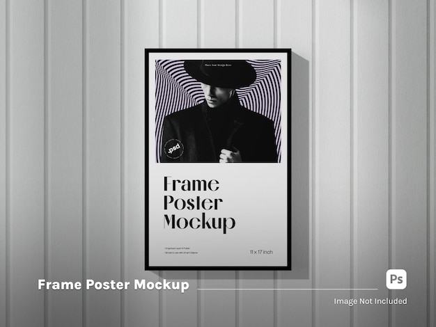 Realistyczna makieta plakatu na białym tle w stylu flat lay
