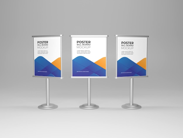 Realistyczna makieta plakatu z tablicą świetlną