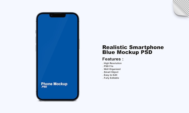 Realistyczna Makieta Smartfona W Kolorze Niebieskim Z Edytowalnym Wzorem I Zmiennymi Kolorami Premium Psd