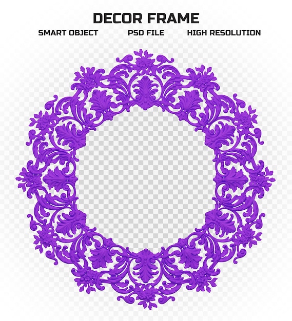 PSD realistyczna matowa fioletowa ramka w wysokiej rozdzielczości do dekoracji obrazu