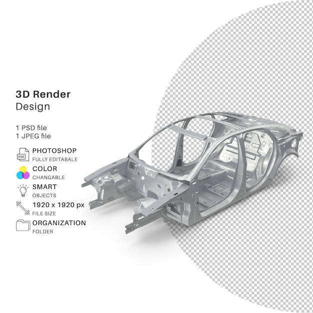 PSD realistyczna rama samochodu