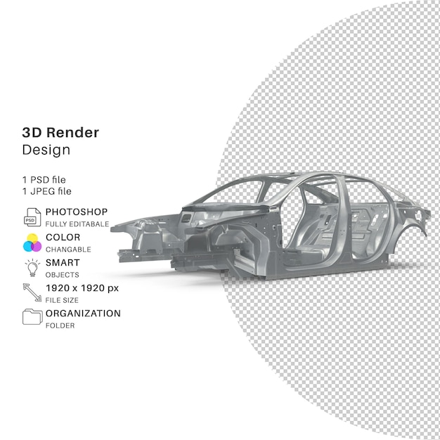 PSD realistyczna rama samochodu