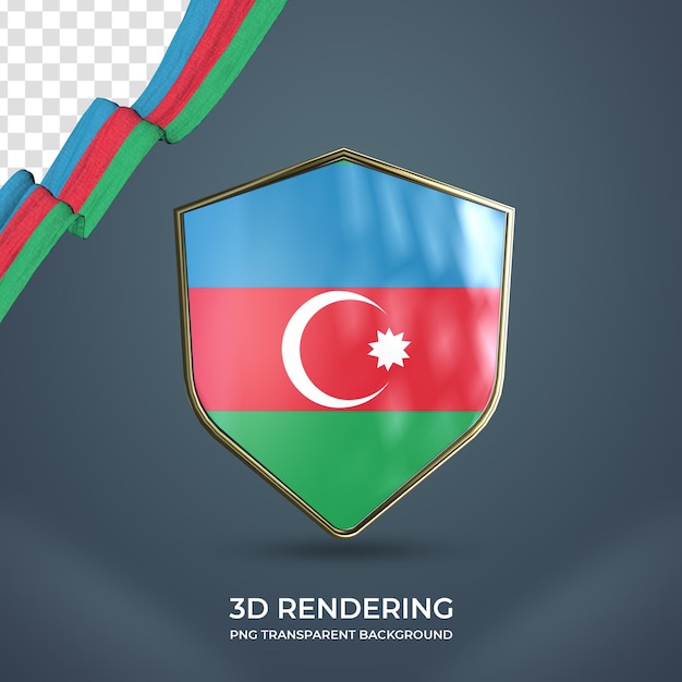 Realistyczna Wstążka Z Flagą Azerbejdżanu Renderowania 3d Przezroczyste Tło