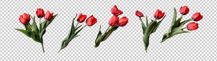 PSD realistyczne akwarele z kwiatami tulipanów