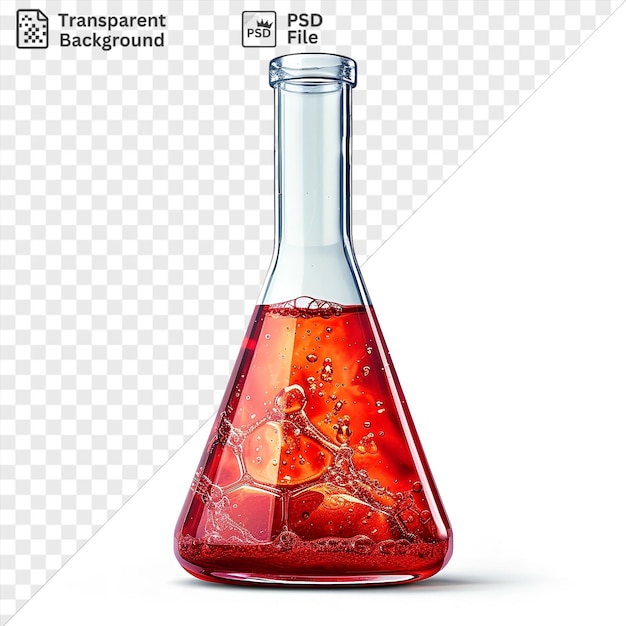 PSD realistyczne chemiki fotograficzne reakcje chemiczne w kolbie