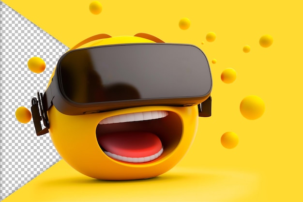 realistyczne emoji 3d z otwartymi ustami okulary vr wirtualna rzeczywistość