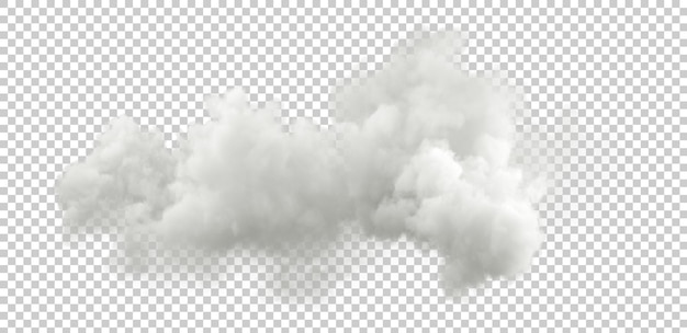 PSD realistyczne miękkie białe chmury, puszysty krajobraz na przezroczystym tle 3d rendering png