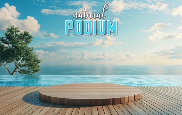 Realistyczne naturalne tło na podium do prezentacji produktów