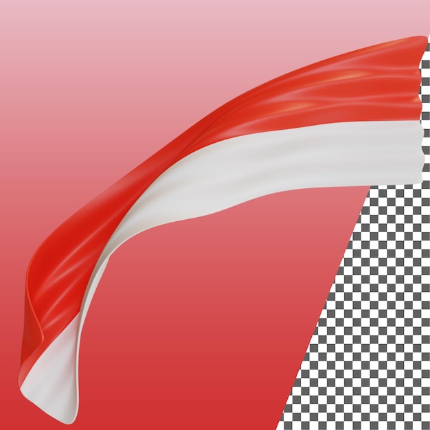 Realistyczne renderowanie 3d flagi indonezji