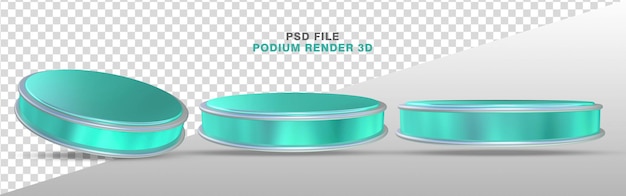 Realistyczne Renderowanie 3d W Kolorze Niebieskim Na Podium