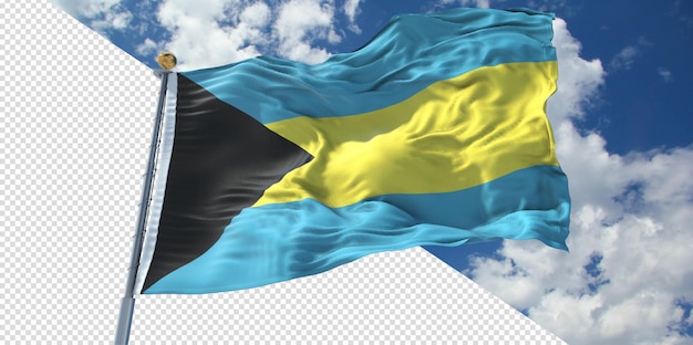 Realistyczne Rendery 3d Flaga Bahamów Przezroczysta