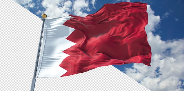 Realistyczne Rendery 3d Flaga Bahrajnu Przezroczysta