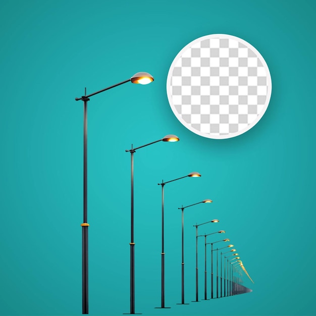 PSD realistyczne retro latarnie uliczne ustawione odizolowane na przezroczystym tle