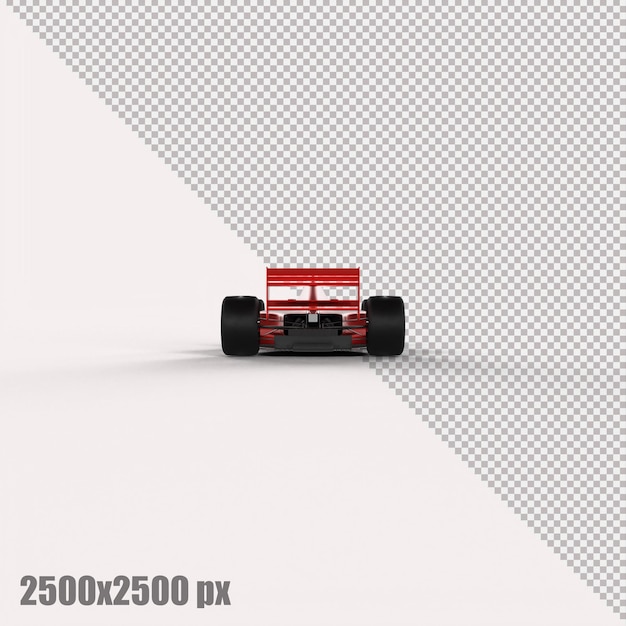 PSD realistyczny czerwony samochód formuły 1 w renderowaniu 3d