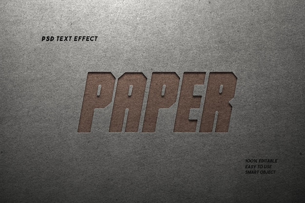Realistyczny efekt tekstu wyciętego z papieru